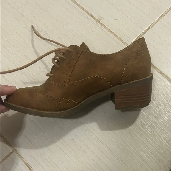 Maurices Tan Women's Lace-Up Loafers - Picture 2 of 4